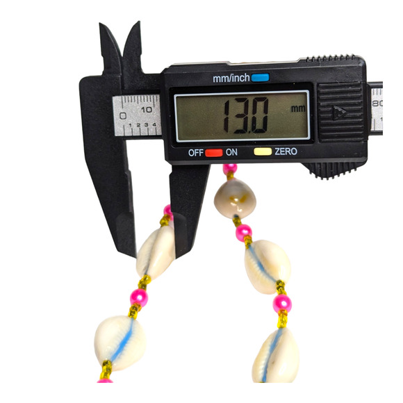 Hawaiian White & Blue Cowrie Sea Shell Necklace with Pink Faux Pearls Vtg - Picture 4 of 6